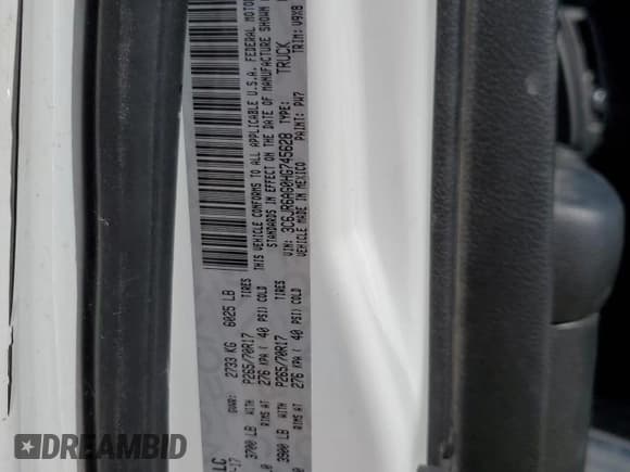 ✅ 2017 Ram 1500 Tradesman • VIN: 3C6JR6AG0HG745628 • Lot: 82585705. Listed on Copart with 113,963 mi. Free auction sales archive from the USA and detailed vehicle history report at DreamBid. Image 12.