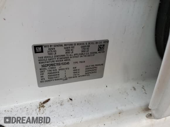 ✅ 2014 Chevrolet Silverado 1500 LT • VIN: 3GCPCREC7EG153345 • Лот: 75127264. Опубликован ранее на Copart с пробегом Не указан. Бесплатный доступ к архиву аукционных продаж из США и подробный отчёт об истории автомобиля на DreamBid. Изображение 13.