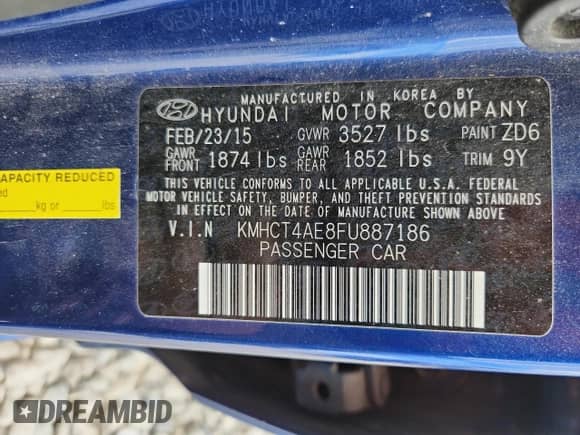 ✅ 2015 Hyundai Accent GLS • VIN: KMHCT4AE8FU887186 • Лот: 84469865. Опубликован ранее на Copart с пробегом 134 692 миль. Бесплатный доступ к архиву аукционных продаж из США и подробный отчёт об истории автомобиля на DreamBid. Изображение 12.
