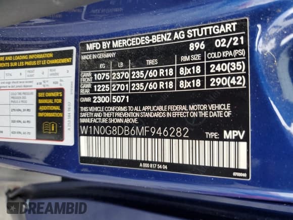 ✅ 2021 Mercedes-Benz GLC 300 • VIN: W1N0G8DB6MF946282 • Lot: 82131485. Wystawiony na Copart z przebiegiem 66 675 mil. Bezpłatny archiwum sprzedaży aukcyjnych z USA i szczegółowy raport historii pojazdu na DreamBid. Zdjęcie 13.