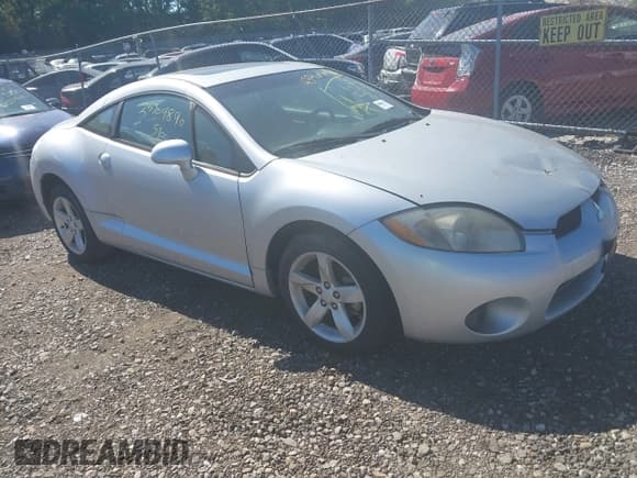 ✅ 2007 Mitsubishi Eclipse GS • VIN: 4A3AK24FX7E009789 • Lot: 43369646. Listed on IAAI with Not provided. Free auction sales archive from the USA and detailed vehicle history report at DreamBid. Image 1.