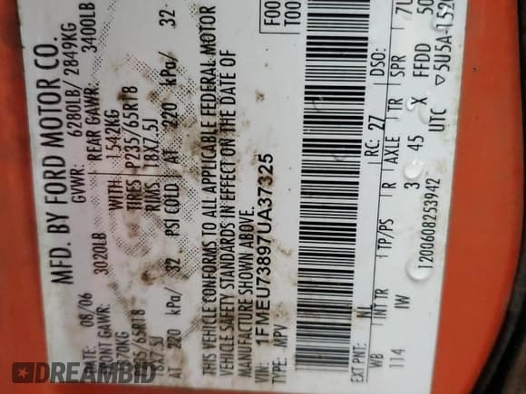 ✅ 2007 Ford Explorer XLT • VIN: 1FMEU73897UA37325 • Lot: 45277585. Wystawiony na Copart z przebiegiem 105 869 mil. Bezpłatny archiwum sprzedaży aukcyjnych z USA i szczegółowy raport historii pojazdu na DreamBid. Zdjęcie 16.