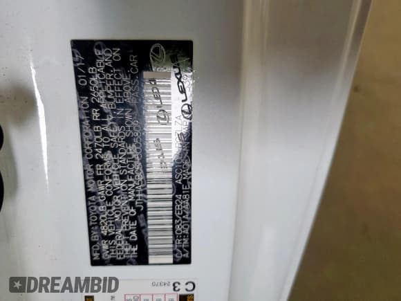 ✅ 2017 Lexus RC 200t • VIN: JTHHA5BC5H5005809 • Lot: 58730775. Listed on Copart with 95,659 mi. Free auction sales archive from the USA and detailed vehicle history report at DreamBid. Image 12.