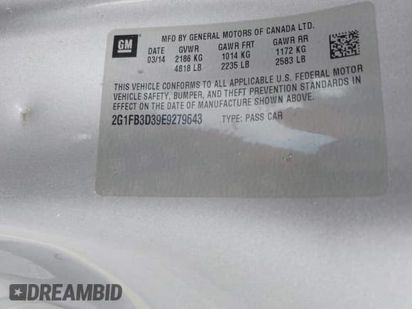 ✅ 2014 Chevrolet Camaro LT • VIN: 2G1FB3D39E9279643 • Лот: 42679363. Опубликован ранее на IAAI с пробегом 128 266 миль. Бесплатный доступ к архиву аукционных продаж из США и подробный отчёт об истории автомобиля на DreamBid. Изображение 9.