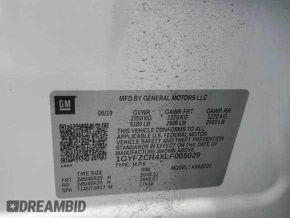 ✅ 2020 Cadillac XT4 FWD Premium Luxury • VIN: 1GYFZCR4XLF005029 • Лот: 55274025. Опубликован ранее на Copart с пробегом 50 550 миль. Бесплатный доступ к архиву аукционных продаж из США и подробный отчёт об истории автомобиля на DreamBid. Изображение 13.