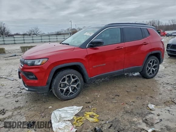 ✅ 2025 Jeep Compass Limited • VIN: 3C4NJDCN1ST599983 • Lot: 95864275. Listed on Copart with 13,708 mi. Free auction sales archive from the USA and detailed vehicle history report at DreamBid. Image 1.