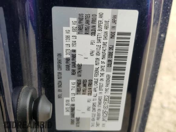 ✅ 2008 Mazda MX-5 Miata Touring • VIN: JM1NC25FX80153602 • Lot: 74703894. Wystawiony na Copart z przebiegiem Nie podano. Bezpłatny archiwum sprzedaży aukcyjnych z USA i szczegółowy raport historii pojazdu na DreamBid. Zdjęcie 13.