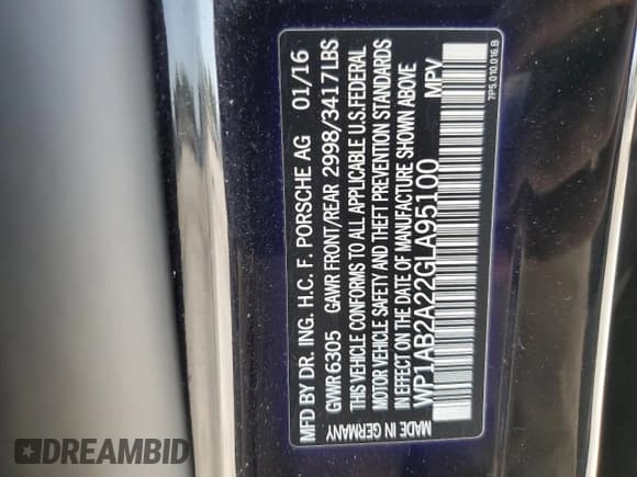 ✅ 2016 Porsche Cayenne S • VIN: WP1AB2A22GLA95100 • Lot: 71469495. Wystawiony na Copart z przebiegiem 146 677 mil. Bezpłatny archiwum sprzedaży aukcyjnych z USA i szczegółowy raport historii pojazdu na DreamBid. Zdjęcie 13.