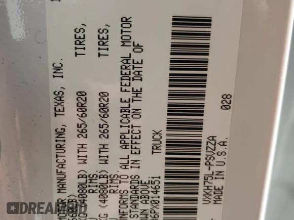 ✅ 2023 Toyota Tundra 1794 Edition • VIN: 5TFMC5DB6PX014651 • Лот: 80339014. Опубликован ранее на Copart с пробегом Не указан. Бесплатный доступ к архиву аукционных продаж из США и подробный отчёт об истории автомобиля на DreamBid. Изображение 13.