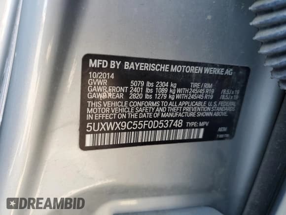 ✅ 2015 BMW X3 xDrive28i • VIN: 5UXWX9C55F0D53748 • Lot: 84928315. Wystawiony na Copart z przebiegiem 109 068 mil. Bezpłatny archiwum sprzedaży aukcyjnych z USA i szczegółowy raport historii pojazdu na DreamBid. Zdjęcie 13.