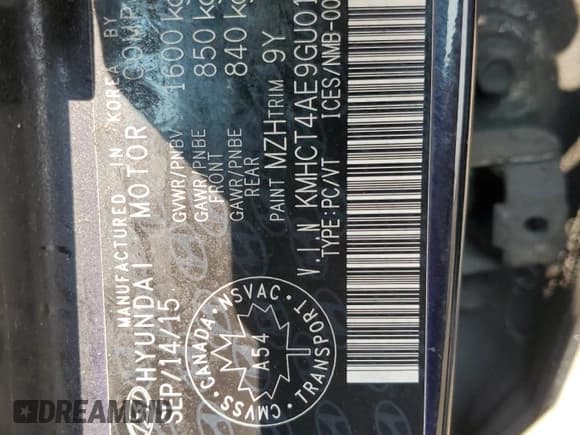 ✅ 2016 Hyundai Accent SE • VIN: KMHCT4AE9GU019411 • Лот: 66786204. Опубликован ранее на Copart с пробегом 153 380 миль. Бесплатный доступ к архиву аукционных продаж из США и подробный отчёт об истории автомобиля на DreamBid. Изображение 12.