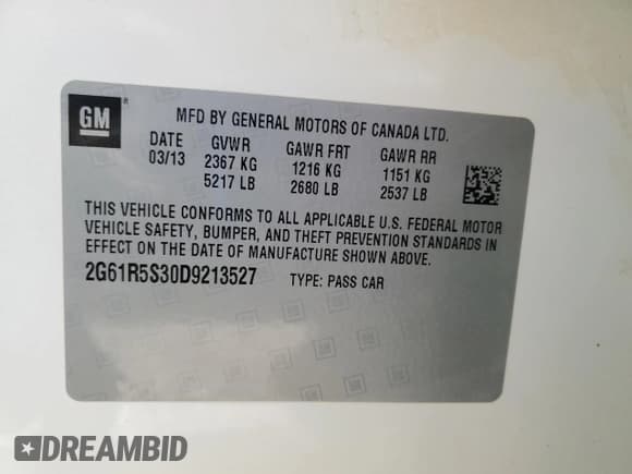 ✅ 2013 Cadillac XTS Luxury • VIN: 2G61R5S30D9213527 • Lot: 70205735. Listed on Copart with 152,844 mi. Free auction sales archive from the USA and detailed vehicle history report at DreamBid. Image 12.