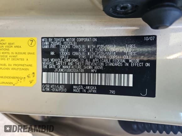 ✅ 2008 Lexus RX 400h • VIN: JTJGW31U082006748 • Lot: 86556234. Wystawiony na Copart z przebiegiem 241 549 mil. Bezpłatny archiwum sprzedaży aukcyjnych z USA i szczegółowy raport historii pojazdu na DreamBid. Zdjęcie 10.