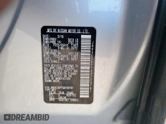 ✅ 2016 Nissan Quest SV • VIN: JN8AE2KP7G9155781 • Lot: 93369805. Wystawiony na Copart z przebiegiem 119 735 mil. Bezpłatny archiwum sprzedaży aukcyjnych z USA i szczegółowy raport historii pojazdu na DreamBid. Zdjęcie 13.