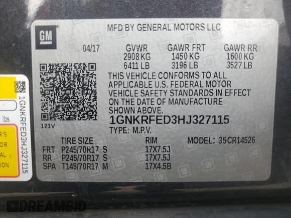 ✅ 2017 Chevrolet Traverse LS • VIN: 1GNKRFED3HJ327115 • Lot: 84521285. Wystawiony na Copart z przebiegiem 102 637 mil. Bezpłatny archiwum sprzedaży aukcyjnych z USA i szczegółowy raport historii pojazdu na DreamBid. Zdjęcie 13.