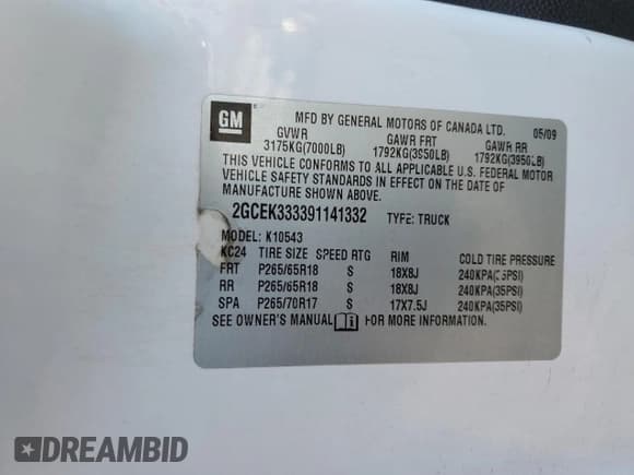 ✅ 2009 Chevrolet Silverado 1500 • VIN: 2GCEK333391141332 • Lot: 90645365. Wystawiony na Copart z przebiegiem 203 526 mil. Bezpłatny archiwum sprzedaży aukcyjnych z USA i szczegółowy raport historii pojazdu na DreamBid. Zdjęcie 12.