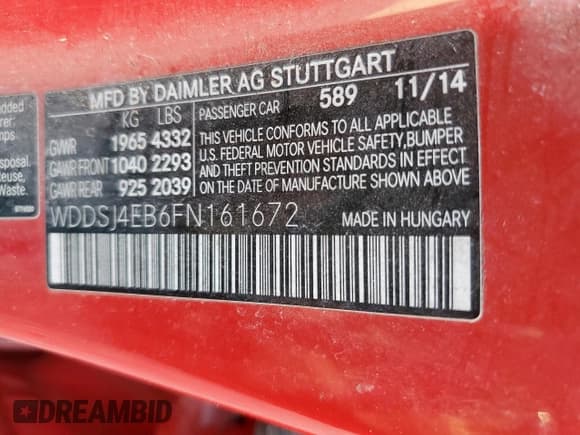 ✅ 2015 Mercedes-Benz CLA 250 • VIN: WDDSJ4EB6FN161672 • Lot: 85848415. Wystawiony na Copart z przebiegiem 101 884 mil. Bezpłatny archiwum sprzedaży aukcyjnych z USA i szczegółowy raport historii pojazdu na DreamBid. Zdjęcie 12.