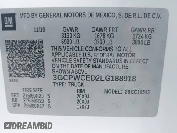 2020 Chevrolet Silverado 1500 LT с VIN 3GCPWCED2LG188918, выставлен на аукционе IAAI как лот 42227444 с пробегом 91 927 миль миль и . История ставок и продаж доступна на DreamBid. Изображение 9.