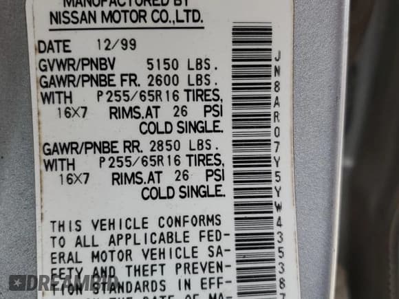 ✅ 2000 Nissan Pathfinder XE • VIN: JN8AR07Y5YW435387 • Lot: 80127755. Wystawiony na Copart z przebiegiem 227 152 mil. Bezpłatny archiwum sprzedaży aukcyjnych z USA i szczegółowy raport historii pojazdu na DreamBid. Zdjęcie 13.