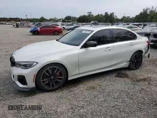 2021 BMW 3 Series M340i z VIN WBA5U7C0XMFL41484, wystawiony jako Copart lot #54053495 z przebiegiem 36 823 mil mil oraz Szkoda całkowita • Salvage title. Historia ofert i sprzedaży dostępna na DreamBid. Obrazek 1.