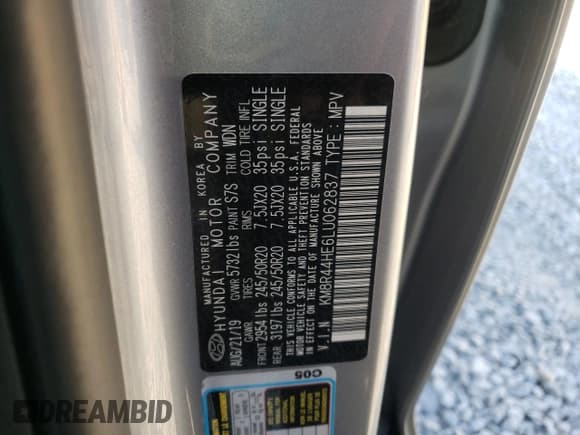 ✅ 2020 Hyundai Palisade SEL • VIN: KM8R44HE6LU062837 • Лот: 76092124. Опубликован ранее на Copart с пробегом Не указан. Бесплатный доступ к архиву аукционных продаж из США и подробный отчёт об истории автомобиля на DreamBid. Изображение 13.