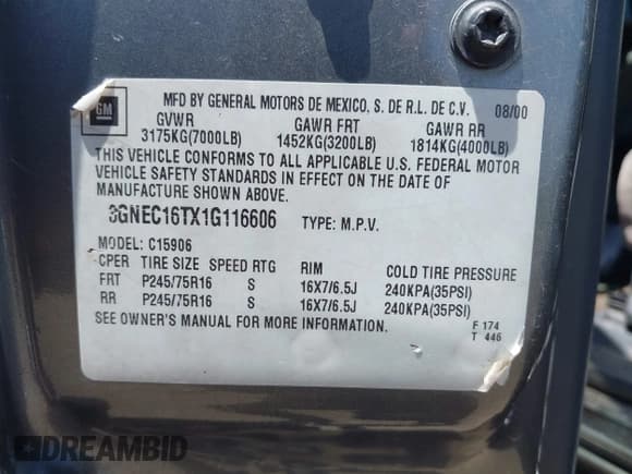 ✅ 2001 Chevrolet Suburban LS • VIN: 3GNEC16TX1G116606 • Лот: 42490114. Опубликован ранее на IAAI с пробегом 305 223 миль. Бесплатный доступ к архиву аукционных продаж из США и подробный отчёт об истории автомобиля на DreamBid. Изображение 9.