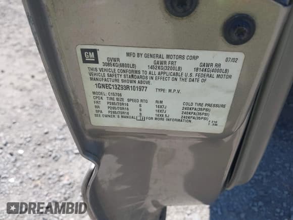 ✅ 2003 Chevrolet Tahoe LS • VIN: 1GNEC13Z93R101977 • Lot: 43299440. Wystawiony na IAAI z przebiegiem 173 016 mil. Bezpłatny archiwum sprzedaży aukcyjnych z USA i szczegółowy raport historii pojazdu na DreamBid. Zdjęcie 9.