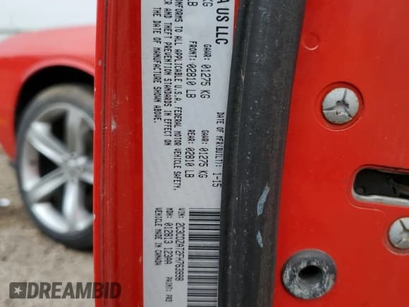 ✅ 2015 Dodge Challenger R/T • VIN: 2C3CDZAT2FH763998 • Lot: 55643234. Wystawiony na Copart z przebiegiem 112 551 mil. Bezpłatny archiwum sprzedaży aukcyjnych z USA i szczegółowy raport historii pojazdu na DreamBid. Zdjęcie 12.