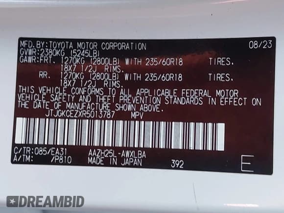 ✅ 2024 Lexus NX 350h Premium • VIN: JTJGKCEZXR5013787 • Лот: 42161932. Опубликован ранее на IAAI с пробегом 19 251 миль. Бесплатный доступ к архиву аукционных продаж из США и подробный отчёт об истории автомобиля на DreamBid. Изображение 9.