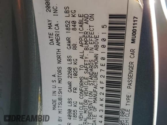 ✅ 2007 Mitsubishi Eclipse GS • VIN: 4A3AK24F27E010015 • Lot: 91224905. Wystawiony na Copart z przebiegiem 143 449 mil. Bezpłatny archiwum sprzedaży aukcyjnych z USA i szczegółowy raport historii pojazdu na DreamBid. Zdjęcie 12.