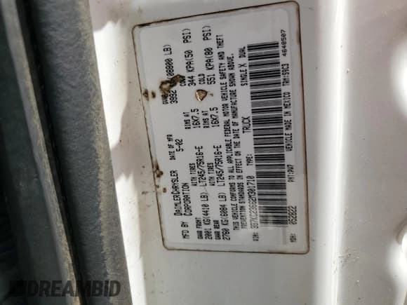 ✅ 2002 Dodge 2500 • VIN: 3B7KC23662M301710 • Lot: 64542265. Listed on Copart with 212,574 mi. Free auction sales archive from the USA and detailed vehicle history report at DreamBid. Image 12.