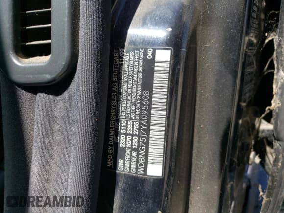 ✅ 2000 Mercedes-Benz S 320/430/500 • VIN: WDBNG75J7YA095608 • Lot: 66755795. Wystawiony na Copart z przebiegiem Nie podano. Bezpłatny archiwum sprzedaży aukcyjnych z USA i szczegółowy raport historii pojazdu na DreamBid. Zdjęcie 13.