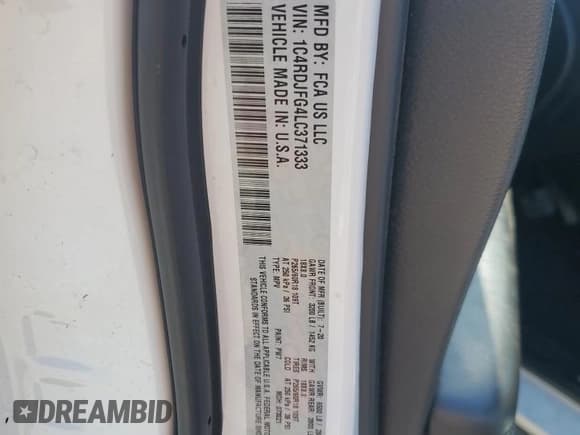 ✅ 2020 Dodge Durango Pursuit • VIN: 1C4RDJFG4LC371333 • Lot: 72029085. Wystawiony na Copart z przebiegiem 138 922 mil. Bezpłatny archiwum sprzedaży aukcyjnych z USA i szczegółowy raport historii pojazdu na DreamBid. Zdjęcie 12.