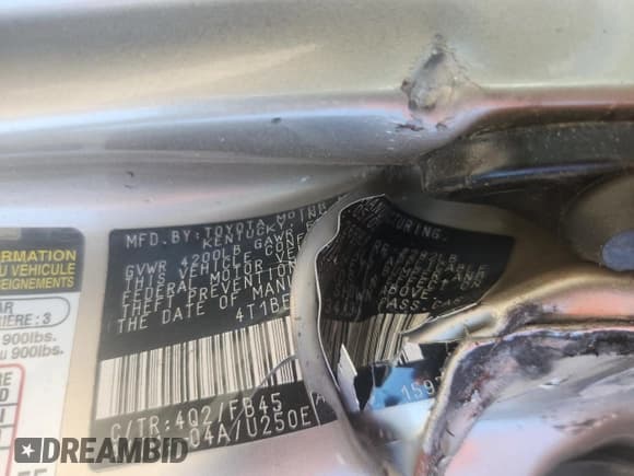 ✅ 2005 Toyota Camry SE • VIN: 4T1BE32K15U083489 • Lot: 86299465. Listed on Copart with 92,177 mi. Free auction sales archive from the USA and detailed vehicle history report at DreamBid. Image 13.