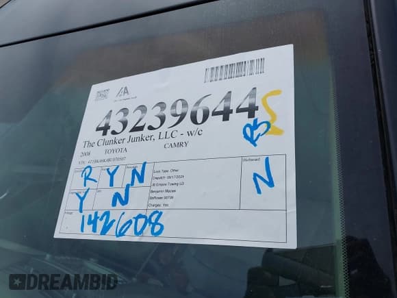 ✅ 2008 Toyota Camry LE • VIN: 4T1BK46K48U070507 • Лот: 43239644. Опубликован ранее на IAAI с пробегом 142 608 миль. Бесплатный доступ к архиву аукционных продаж из США и подробный отчёт об истории автомобиля на DreamBid. Изображение 12.