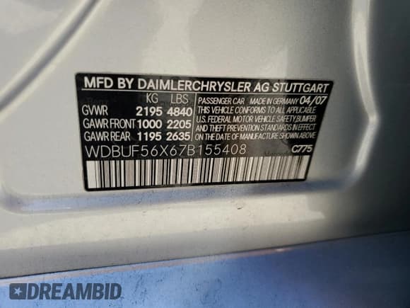 ✅ 2007 Mercedes-Benz E 350 • VIN: WDBUF56X67B155408 • Lot: 90650735. Wystawiony na Copart z przebiegiem 150 725 mil. Bezpłatny archiwum sprzedaży aukcyjnych z USA i szczegółowy raport historii pojazdu na DreamBid. Zdjęcie 12.