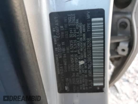 2005 Hyundai Tucson GL z VIN KM8JM12B65U078288, wystawiony jako Copart lot #85328574 z przebiegiem 91 117 mil mil oraz Czysty tytuł • Clean title. Historia ofert i sprzedaży dostępna na DreamBid. Obrazek 13.