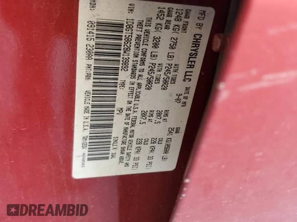 2008 Dodge Nitro R/T with VIN 1D8GT58628W139892, listed as a Copart auction lot 57628405 with 173,356 mi miles and Salvage title. Bid and sale history available at DreamBid. Image 12.