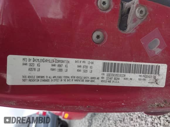 2005 Dodge Neon SXT z VIN 1B3ES56C85D161230, wystawiony jako IAAI lot #42317479 z przebiegiem 243 243 mil mil oraz . Historia ofert i sprzedaży dostępna na DreamBid. Obrazek 9.