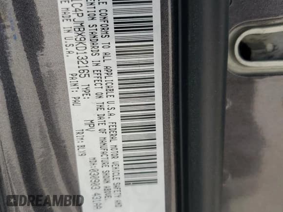 ✅ 2019 Jeep Cherokee Trailhawk Elite • VIN: 1C4PJMBX9KD132165 • Лот: 66917045. Опубликован ранее на Copart с пробегом 124 105 миль. Бесплатный доступ к архиву аукционных продаж из США и подробный отчёт об истории автомобиля на DreamBid. Изображение 13.