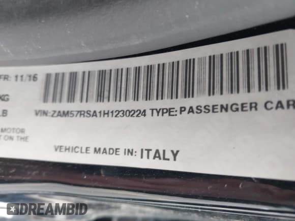 ✅ 2017 Maserati Ghibli S • VIN: ZAM57RSA1H1230224 • Lot: 43756511. Listed on IAAI with 96,802 mi. Free auction sales archive from the USA and detailed vehicle history report at DreamBid. Image 9.