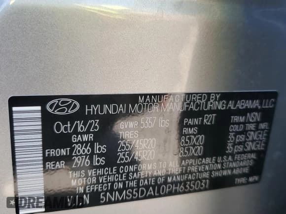 ✅ 2023 Hyundai Santa Fe Calligraphy • VIN: 5NMS5DAL0PH635031 • Lot: 56371564. Wystawiony na Copart z przebiegiem 6 434 mil. Bezpłatny archiwum sprzedaży aukcyjnych z USA i szczegółowy raport historii pojazdu na DreamBid. Zdjęcie 12.