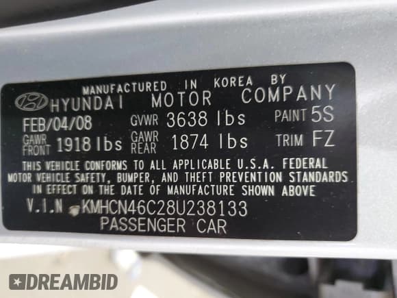 ✅ 2008 Hyundai Accent GLS • VIN: KMHCN46C28U238133 • Лот: 62992915. Опубликован ранее на Copart с пробегом 126 376 миль. Бесплатный доступ к архиву аукционных продаж из США и подробный отчёт об истории автомобиля на DreamBid. Изображение 12.
