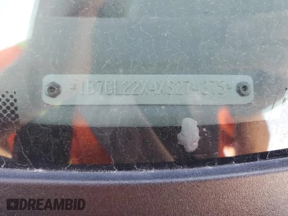 ✅ 1999 Dodge Dakota SLT • VIN: 1B7GL22X4XS274375 • Lot: 56431465. Listed on Copart with 168,327 mi. Free auction sales archive from the USA and detailed vehicle history report at DreamBid. Image 12.