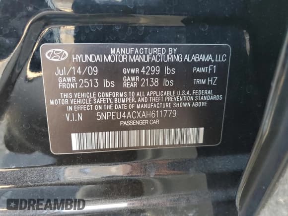 ✅ 2010 Hyundai Sonata Limited • VIN: 5NPEU4ACXAH611779 • Лот: 73891624. Опубликован ранее на Copart с пробегом 140 096 миль. Бесплатный доступ к архиву аукционных продаж из США и подробный отчёт об истории автомобиля на DreamBid. Изображение 15.