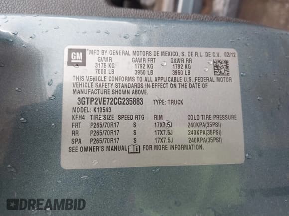 ✅ 2012 GMC Sierra 1500 SLE • VIN: 3GTP2VE72CG235883 • Лот: 43504389. Опубликован ранее на IAAI с пробегом 169 675 миль. Бесплатный доступ к архиву аукционных продаж из США и подробный отчёт об истории автомобиля на DreamBid. Изображение 9.