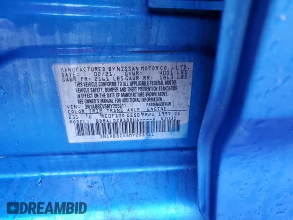 ✅ 2021 Nissan Sentra SV • VIN: 3N1AB8CV5MY255911 • Lot: 90302865. Listed on Copart with 59,924 mi. Free auction sales archive from the USA and detailed vehicle history report at DreamBid. Image 12.