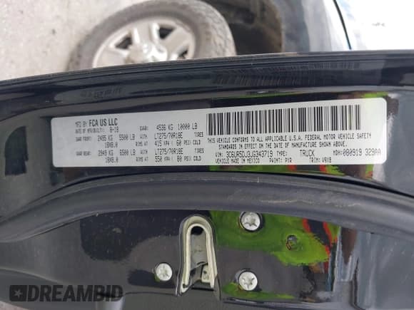 ✅ 2018 Ram 2500 Big Horn • VIN: 3C6UR5DJ3JG343719 • Лот: 42539295. Опубликован ранее на IAAI с пробегом 62 012 миль. Бесплатный доступ к архиву аукционных продаж из США и подробный отчёт об истории автомобиля на DreamBid. Изображение 9.