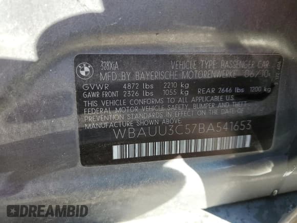 ✅ 2011 BMW 3 Series 328i xDrive • VIN: WBAUU3C57BA541653 • Лот: 87897925. Опубликован ранее на Copart с пробегом 124 400 миль. Бесплатный доступ к архиву аукционных продаж из США и подробный отчёт об истории автомобиля на DreamBid. Изображение 13.