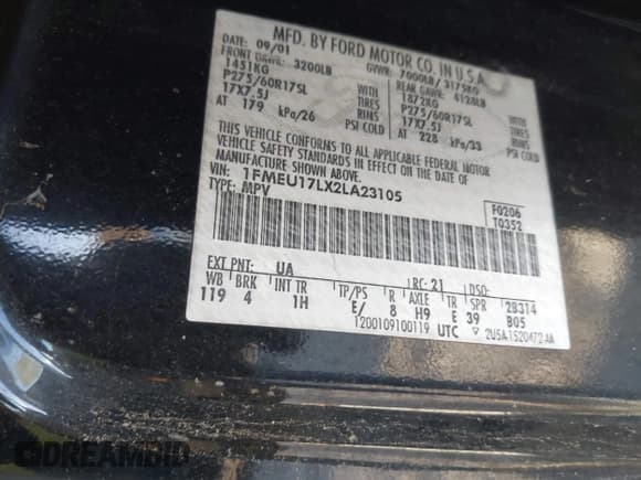 ✅ 2002 Ford Expedition Eddie Bauer • VIN: 1FMEU17LX2LA23105 • Lot: 43690302. Wystawiony na IAAI z przebiegiem 268 585 mil. Bezpłatny archiwum sprzedaży aukcyjnych z USA i szczegółowy raport historii pojazdu na DreamBid. Zdjęcie 9.